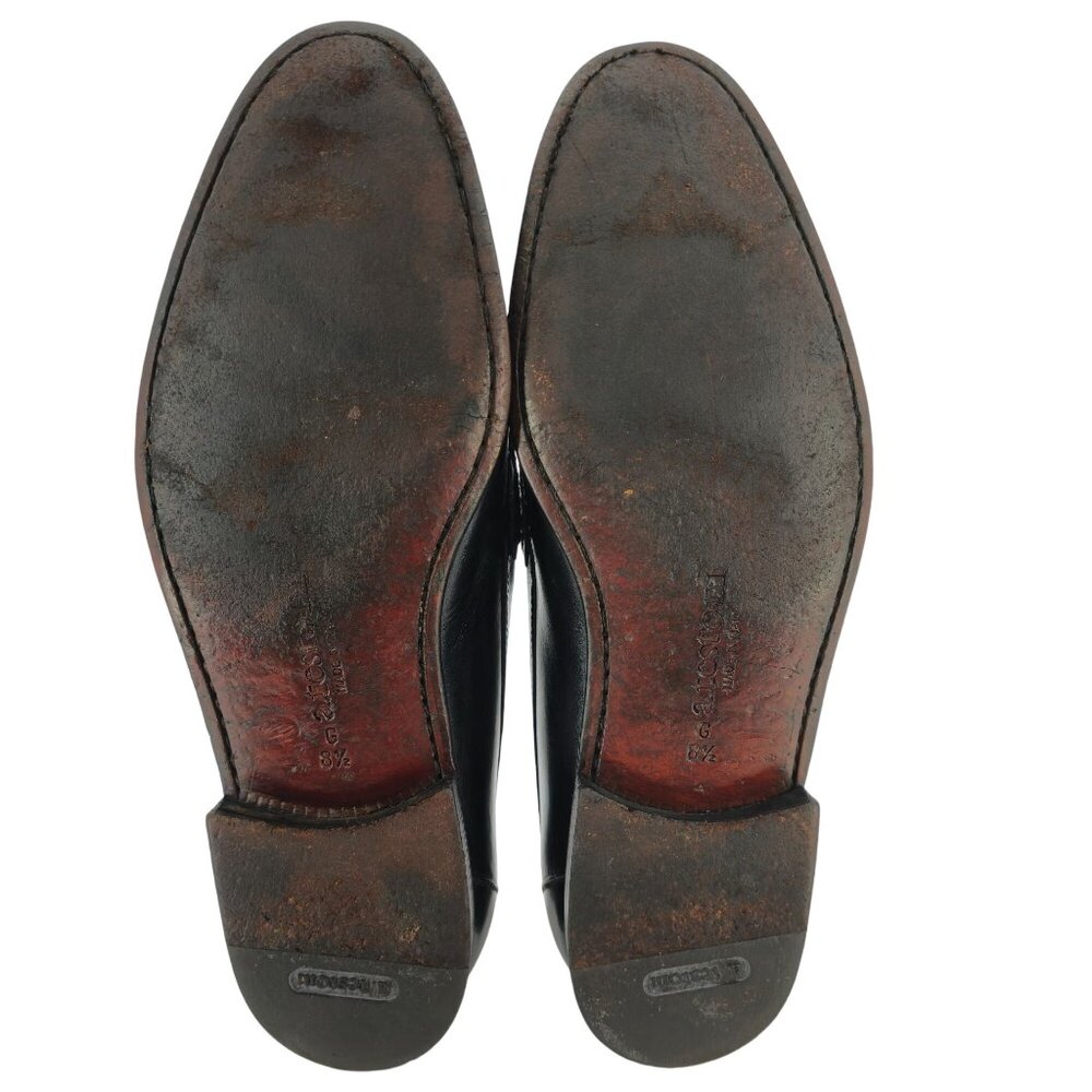 A. Testoni Mens Black Leather Bit Loafers Size 8.5 Italian Dress Shoes Classic V - Picture 5 of 12